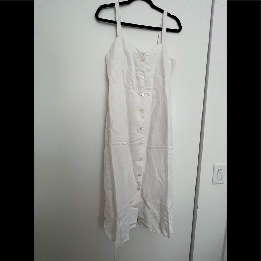 Lucky Brand white button down linen dress